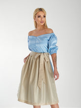 Lade das Bild in den Galerie-Viewer, Elegantes Dirndl in Himmelblau & Champagner