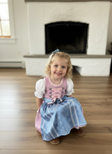 Lade das Bild in den Galerie-Viewer, Kinder-Dirndl in Rosa & Blau aus Kunstseide
