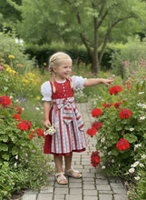 Lade das Bild in den Galerie-Viewer, Mädchen Dirndl rot aus Baumwolle – Kinder Trachtenkleid – Traditionelles Dirndl Kleid für Mädchen – Oktoberfest Kinder Dirndl