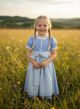 Lade das Bild in den Galerie-Viewer, Kinder-Dirndl aus Baumwolle in Hellblau