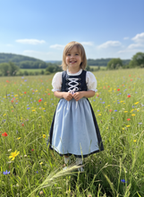 Lade das Bild in den Galerie-Viewer, Traditionelles Dirndl Kinderkleid in Blau