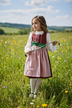 Lade das Bild in den Galerie-Viewer, Klassisches Kinder-Dirndl mit grünem Taillenband
