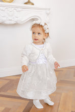 Lade das Bild in den Galerie-Viewer, Festliches Baby Dirndl in Silber mit Spitze für die Taufe, Hochzeiten oder Oktoberfest