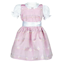 Lade das Bild in den Galerie-Viewer, Festliches Dirndl Ria aus Kunstseide in rosa mit Spitze für die Taufe, Hochzeiten oder andere Anlässe