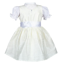Lade das Bild in den Galerie-Viewer, Festliches Baby/Kinder Dirndl Blümchen aus Seide mit Spitze für die Taufe, Hochzeiten oder andere Anlässe
