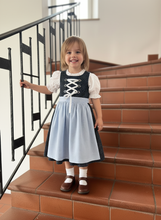 Lade das Bild in den Galerie-Viewer, Traditionelles Dirndl Kinderkleid in Blau
