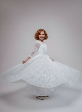 Lade das Bild in den Galerie-Viewer, Kommunionskleid schöne Kommunionskleider lang mit Spitze und Perlen
