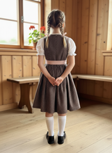 Lade das Bild in den Galerie-Viewer, Mädchen Dirndl Kleid altrosa braun – Kinder Dirndl aus Kunstseide – Traditionelles Oktoberfest Kleid für Mädchen
