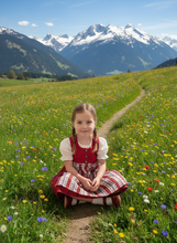 Lade das Bild in den Galerie-Viewer, Mädchen Dirndl rot aus Baumwolle – Kinder Trachtenkleid – Traditionelles Dirndl für Mädchen – Oktoberfest Kinder Dirndl
