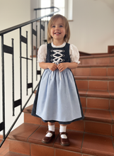 Lade das Bild in den Galerie-Viewer, Traditionelles Dirndl Kinderkleid in Blau
