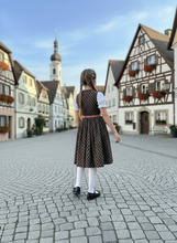 Lade das Bild in den Galerie-Viewer, Mädchen Dirndl altrosa braun aus Kunstseide – Kinder Trachtenkleid – Traditionelles Dirndl für Mädchen – Oktoberfest Kinder Dirndl
