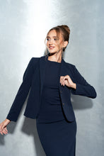 Lade das Bild in den Galerie-Viewer, Schickes Cocktailkleid in Blau von Anna Kaval - Tailliert, Rückenausschnitt, Unifarben
