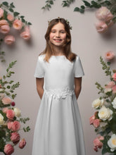 Lade das Bild in den Galerie-Viewer, Kommunionkleid Mädchen Weiß | Elegantes Erstkommunion Kleid
