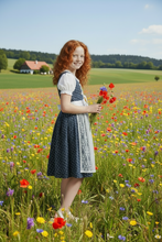 Lade das Bild in den Galerie-Viewer, Kinder-Dirndl aus Baumwolle in Blau &amp; Weiß
